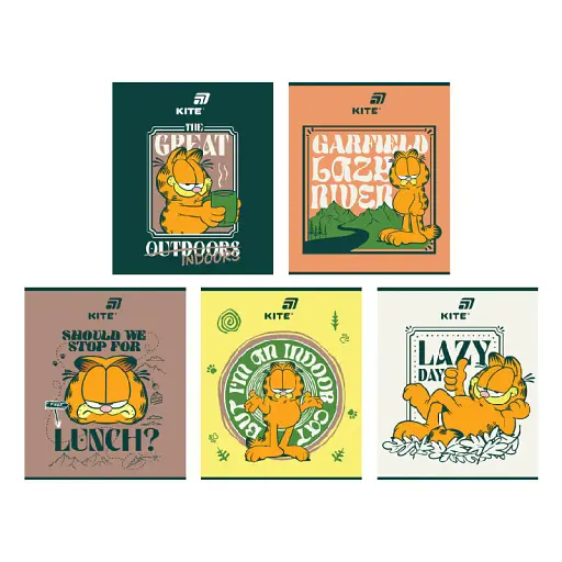 Набір шкільних зошитів Kite Garfield 48 аркуші у клітинку 10 шт. (GF26-259) - фото 1