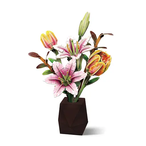 Тривимірна головоломка-конструктор Cubic Fun серії Букет квітів Лілії і тюльпани (P871h) - фото 3