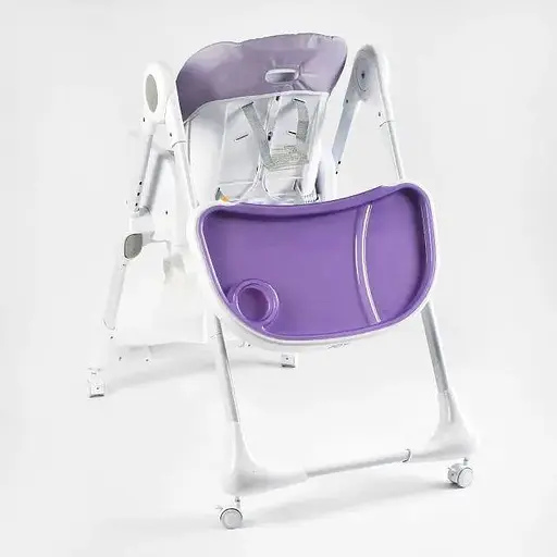 Стульчик для кормления Joy K-60290, мягкий чехол ПВХ, 4 колеса, съемный столик, корзина, в коробке - фото 4