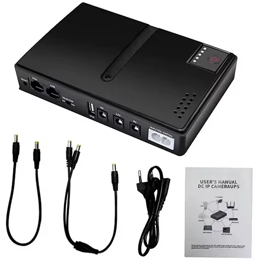 ИБП UPS DC1018L POE под заменные АКБ 18650 4 шт. дизайн 2 Black