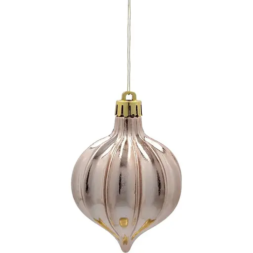 Комплект елочных шариков Chomik пластиковые 6 см шампань 8 шт. (GIF3979) - фото 2