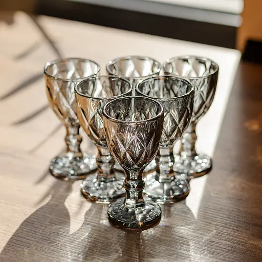 Набір чарок Fractal 6 штук по 40 мл HP-19-272 прозорий стакани для міцних напоїв шотів коктейлів Yiwu HP-19-272 - фото 2