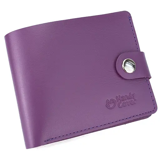 Гаманець жіночий шкіряний фіолетовий на кнопці Handycover HC0042 - фото 4