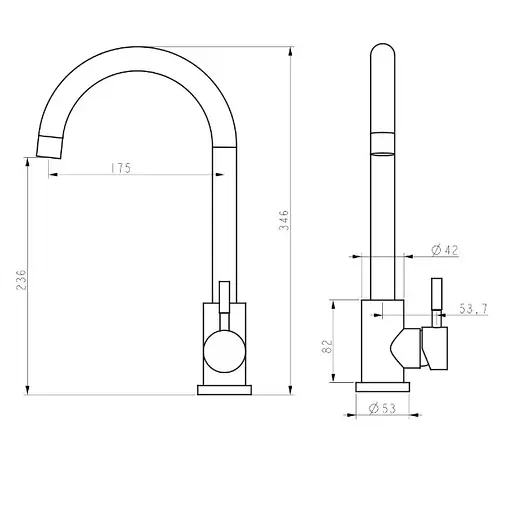 Змішувач для кухні Wezer EKO4A-01-BLACK - фото 4