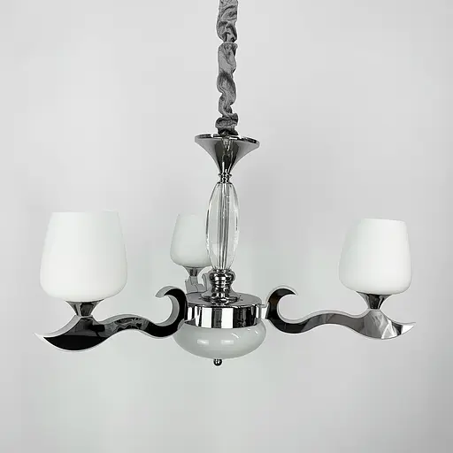 Люстра со светодиодным серебряным корпусом и 3 белыми плафонами Line.F 86517/3CH - фото 4