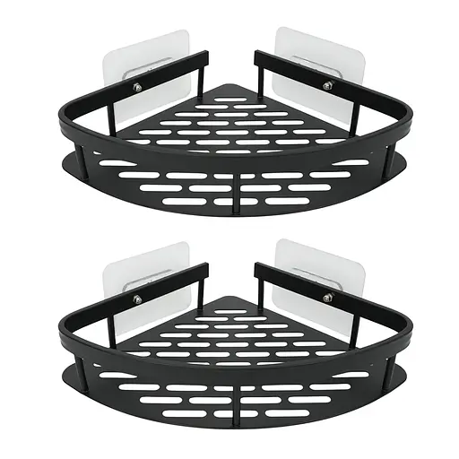 Набір металевих полиць для ванної кімнати Fabrika OPAL 2 шт Чорні (FK-WB1005-2) - фото 2