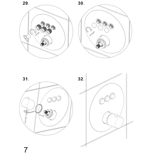 Душевая система встроенная TOPAZ LOFT TLF 32117-L06-C термостат для ванной комнаты с латунным смесителем - фото 11