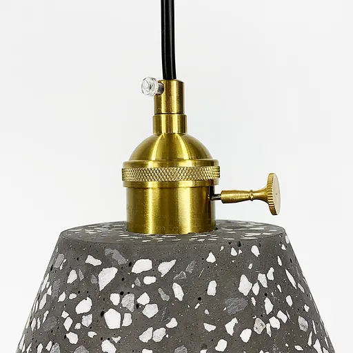 Подвес Terrazzo Cono с серым бетонным плафоном в стиле Ар-деко | Line F | Арт. MJ165/1 BK - фото 7