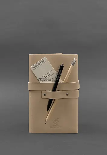 Женский кожаный блокнот (Софт-бук) 1.0 Светло-бежевый - фото 4