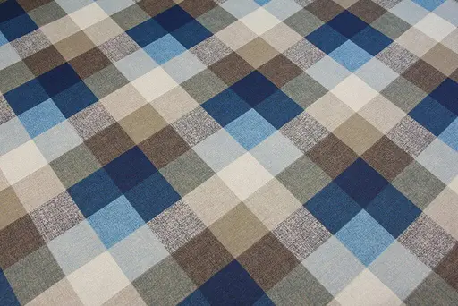 Тканина з тефлоновим просоченням Шахматка синя (від 1 м) - фото 4