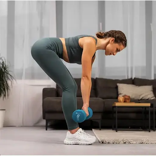 Гантели для фитнеса Hop-Sport неопреновые круглые HS-V080DR 2x8кг голубой - фото 5