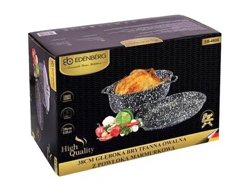 Гусятниця Edenberg EB-4604 з литого алюмінію з мармуровим покриттям з кришкою - фото 6