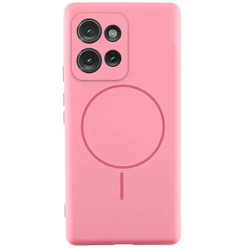 Чехол Silicone Cover Lakshmi Full Camera (AA) with MagFit для Motorola Moto G75 5G Розовый / Light pink