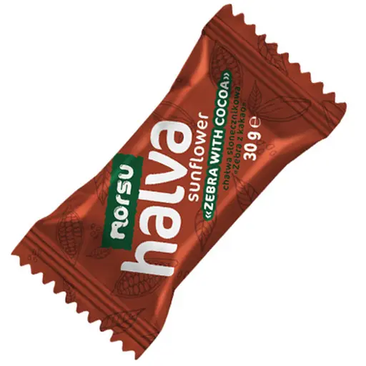 Халва подсолнечная Norsu Зебра из какао 30 г х 50 шт.