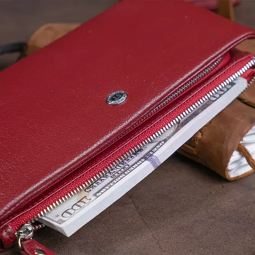 Женский кожаный кошелек-клатч ST Leather 20.8х10х2 см acs0015267 - фото 8