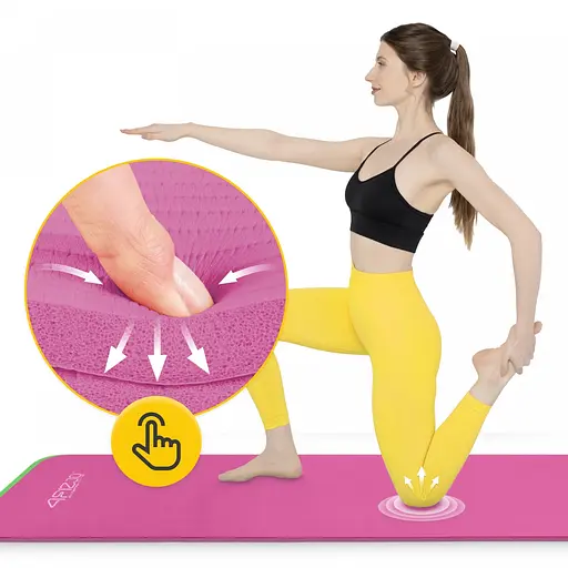 Коврик (мат) спортивный 4FIZJO NBR 180 x 60 x 1.5 см для йоги и фитнеса Pink (P-5905973405669) - фото 11