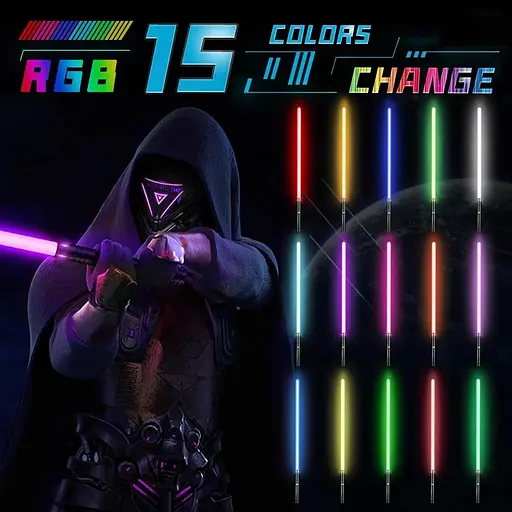 Дитячий лазерний меч MOZC з RGB-підсвічуванням 15 кольорів з 4 режимами та звуками - фото 3