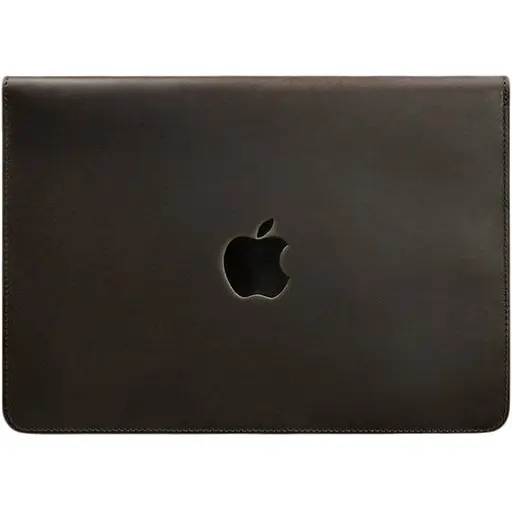 Кожаный чехол-конверт BlankNote на магнитах для MacBook 13 Темно-коричневый Crazy Horse - фото 1