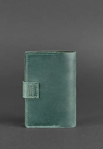 Шкіряна обкладинка для паспорта 4.0 зелена Crazy Horse - фото 5