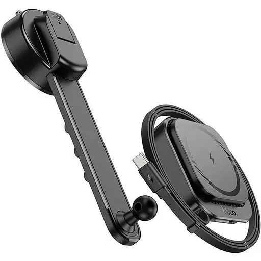 Держатель с беспроводным зарядным устройством Hoco HW24 wireless car holder center console 15W - фото 1