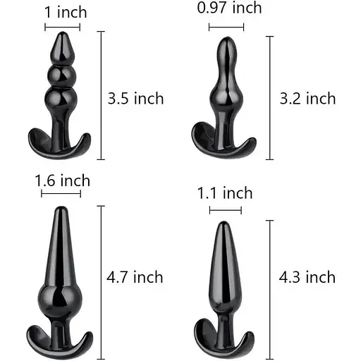 Набір анальних пробок комплект 4 анальних пробок різного розміру. Набір анальних пробок набір з 4 предметів - фото 2