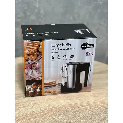Кухонний ручний міксер Luma Bella B-2002 5 режимів з насадками з нержавіючої сталі 300 Вт Срібний - фото 7