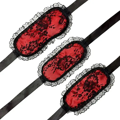 Кружевная маска на глаза Art of Sex Mask and Handcuffs с наручниками - фото 2