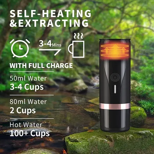 Портативная кофемашина OldBro CERA+ Máquina Travel Espresso Coffee Maker Outdoor для молотого кофе и капсул Nespresso - фото 4