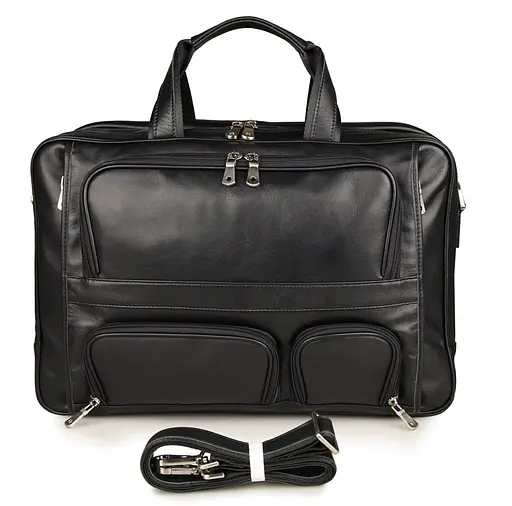 Чоловіча шкіряна сумка John McDee 44х15х33 см sum0026118 - фото 4