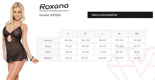 Комплект сорочка та стрінги Roxana 6570 L (чорний) - фото 4
