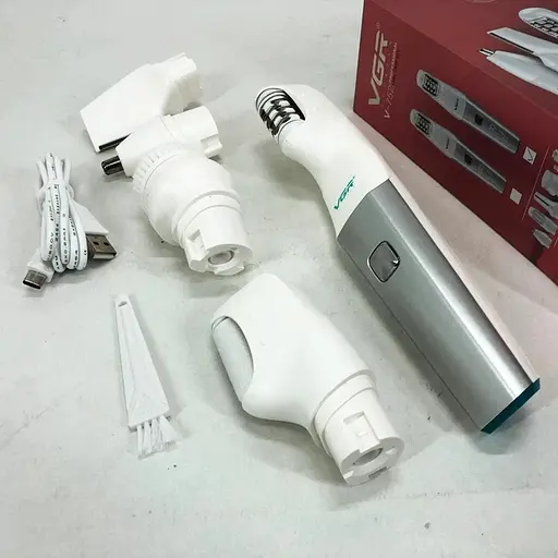 Жіночий акумуляторний епілятор 5 в 1 VGR V-752 із підсвіткою і дисплеєм біло-зелений - фото 5