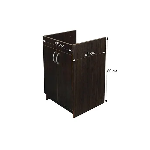 Тумба з накладною мийкою для кухні ЛДСП 50х50х83 см Венге (52866-01120) - фото 7