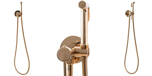 Набір гігієнічного душу прихованого монтажу Rea Loop rose gold REA -B6523, Теплий захід сонця - фото 6