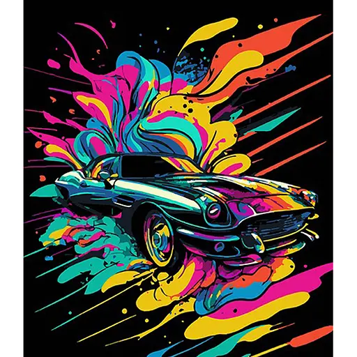 Картина по номерам Strateg Блеск авто на черном фоне 30х40 см - фото 1
