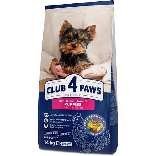 Сухий корм Club 4 Paws Premium для цуценят малих та міні порід Курка 14 кг - фото 1