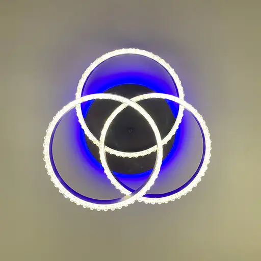 LED світильник coffee на 3 кільця з хромованою смужкою d30 см Line.F A 55063/3С RGB CF+CR - фото 10