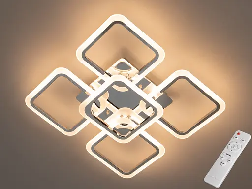 Світлодіодна люстра смарт світильник з пультом dimmer, 90W, хром - фото 1