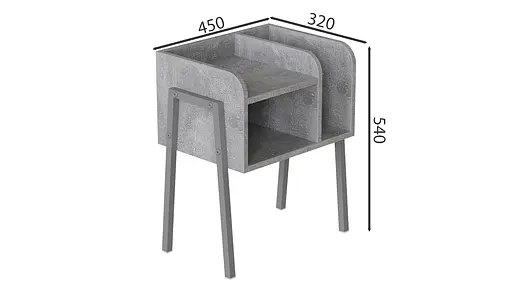 Тумба модульная Ferrum-decor Амели 540x450x320 серый ДСП Бетон 16 мм (FRD-103023) - фото 3