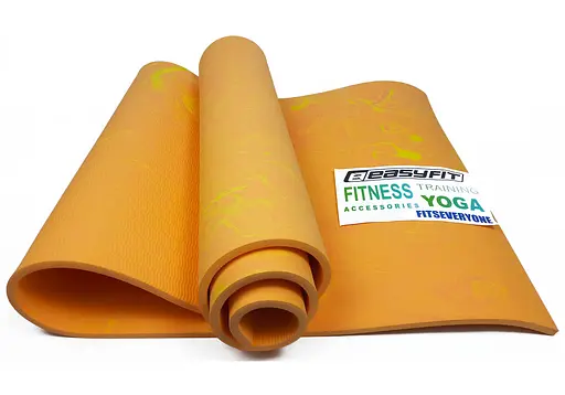 Коврик для йоги и фитнеса EasyFit PER Premium Mat 8 мм + Чехол оранжевый (EF-1930s-1-O) - фото 3