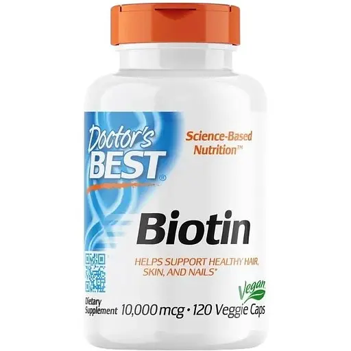 Вітаміни та мінерали Doctor's Best Biotin 10000 IU, 120 вегакапсул