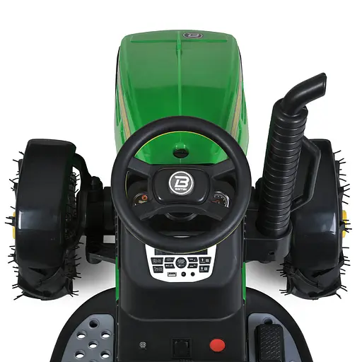 Дитячий електротрактор Bambi з причепом M 4619ABLR-5, зелений— потужний, музичний, на гумових колесах - фото 4