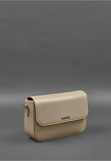 Женская кожаная сумка Mary светло-бежевая - фото 6