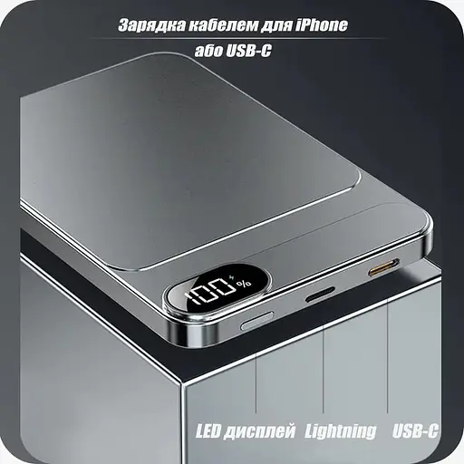 Повербанк MagSafe Powerbank C1 с беспроводной зарядкой для iPhone 10000 mAh - фото 6