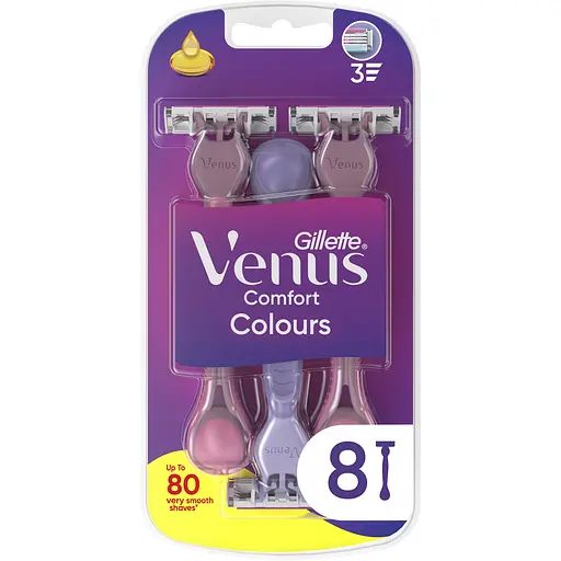 Одноразові станки для гоління жіночі Venus Comfort Colours 8 шт. - фото 1
