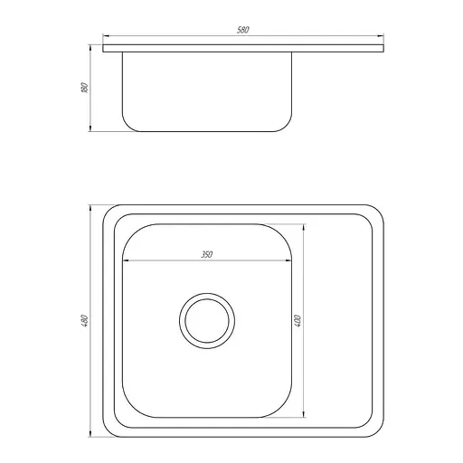 Мийка кухонна Mira MR 5848 E прямокутна 580х480х180 мм Satin 30412 - фото 2