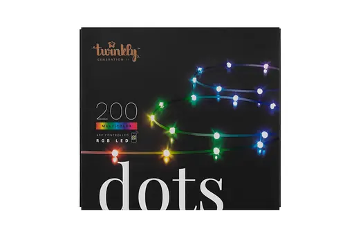 Twinkly Гірлянда Smart LED Twinkly Dots Lights RGB 200 Gen II, IP44, 10м, кабель прозорий - фото 1