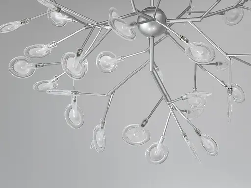 Очаровательная, стильная люстра подвесная "Светлячок", 45 ламп, хром сатин - фото 3