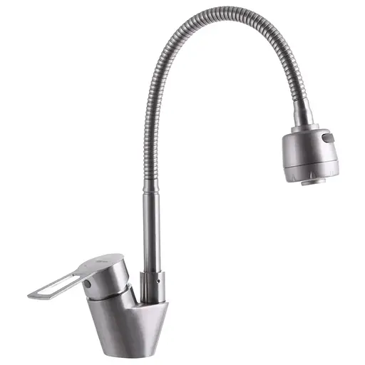 Змішувач для кухні Zerix HSB-011 з рефлекторним виливом ZX3138 Нержавіюча сталь - фото 1
