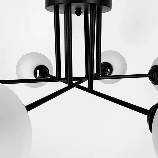Сучасна плафонна люстра в чорному корпусі на 6 ламп | Арт. 4222/6G | Line F - фото 5