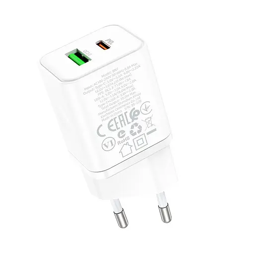 МЗП Borofone BN7 PD20W+QC3.0 (1USB-A/1C) White - фото 5